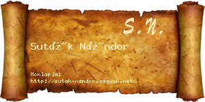 Suták Nándor névjegykártya